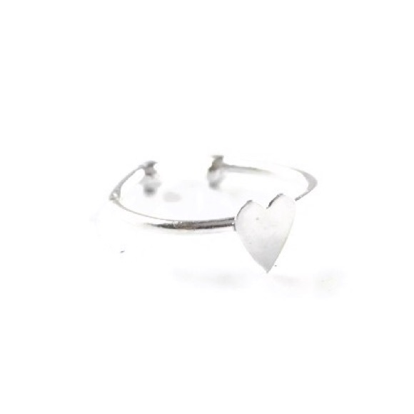 Cute 925 Sterling Silver Double Ball End Adjustable Heart Toe Midi Knuckle Ring - Picture 8 of 13